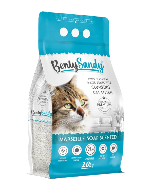 Arena para Gatos Bentysandy Ultra absorbente y Ultra aglomerante 100% Bentonita 10L/ 8.7Kg
